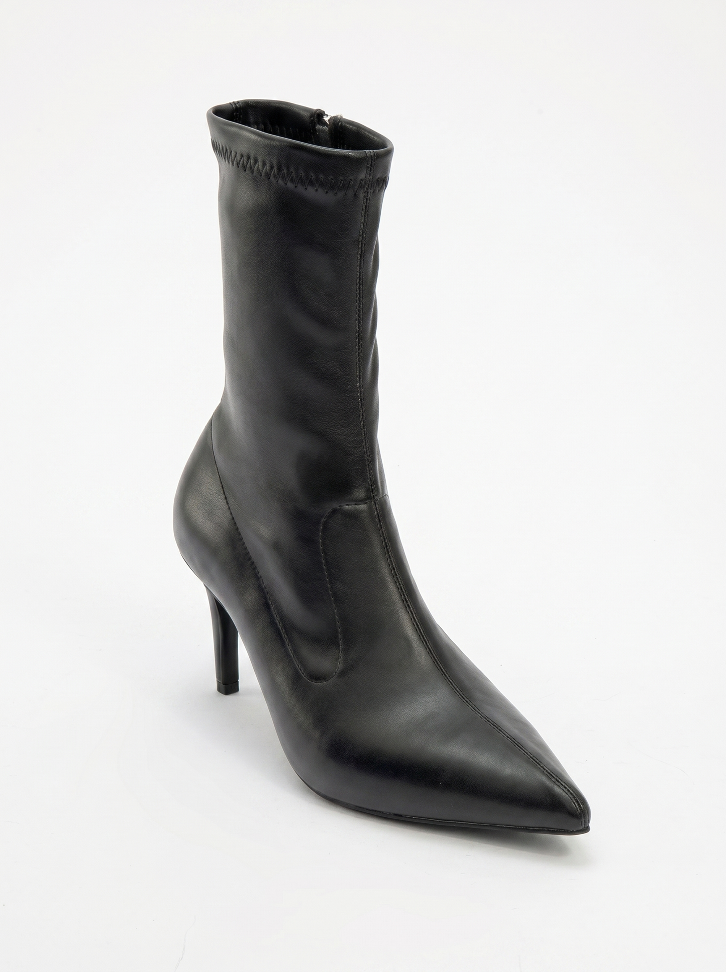 Thalin - Bota de tacón de aguja con cremallera lateral negra (Mujer)