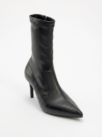 Thalin - Bota de tacón de aguja con cremallera lateral negra (Mujer)