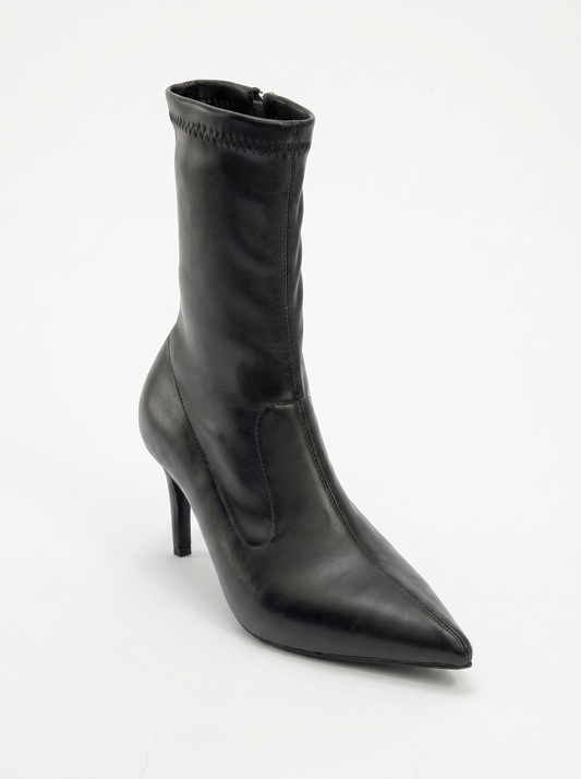 Thalin - Black Side-Zip Stiletto Boot (Women)