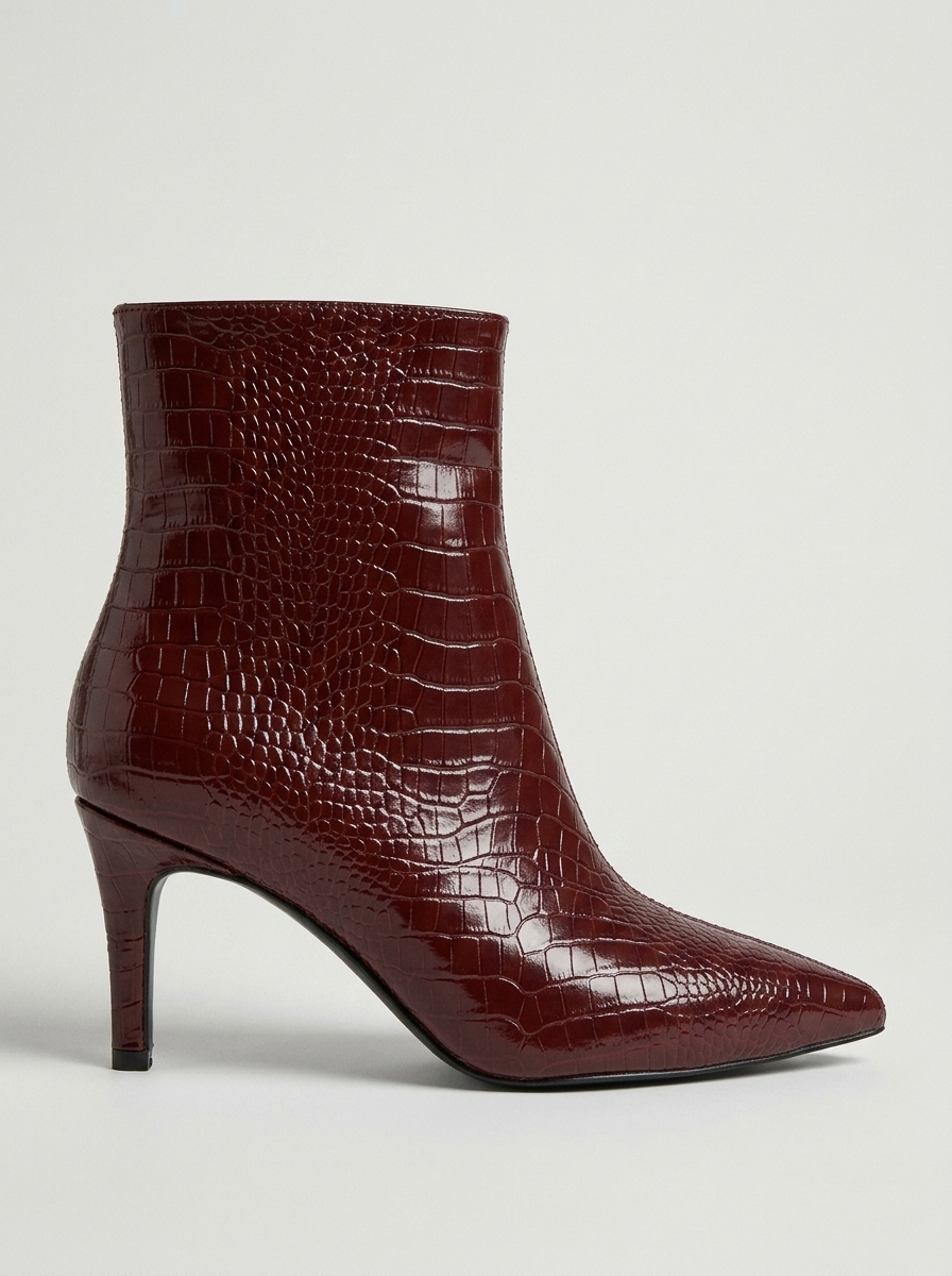Bota de tacón de aguja con diseño Noya Burgundy (Mujer)