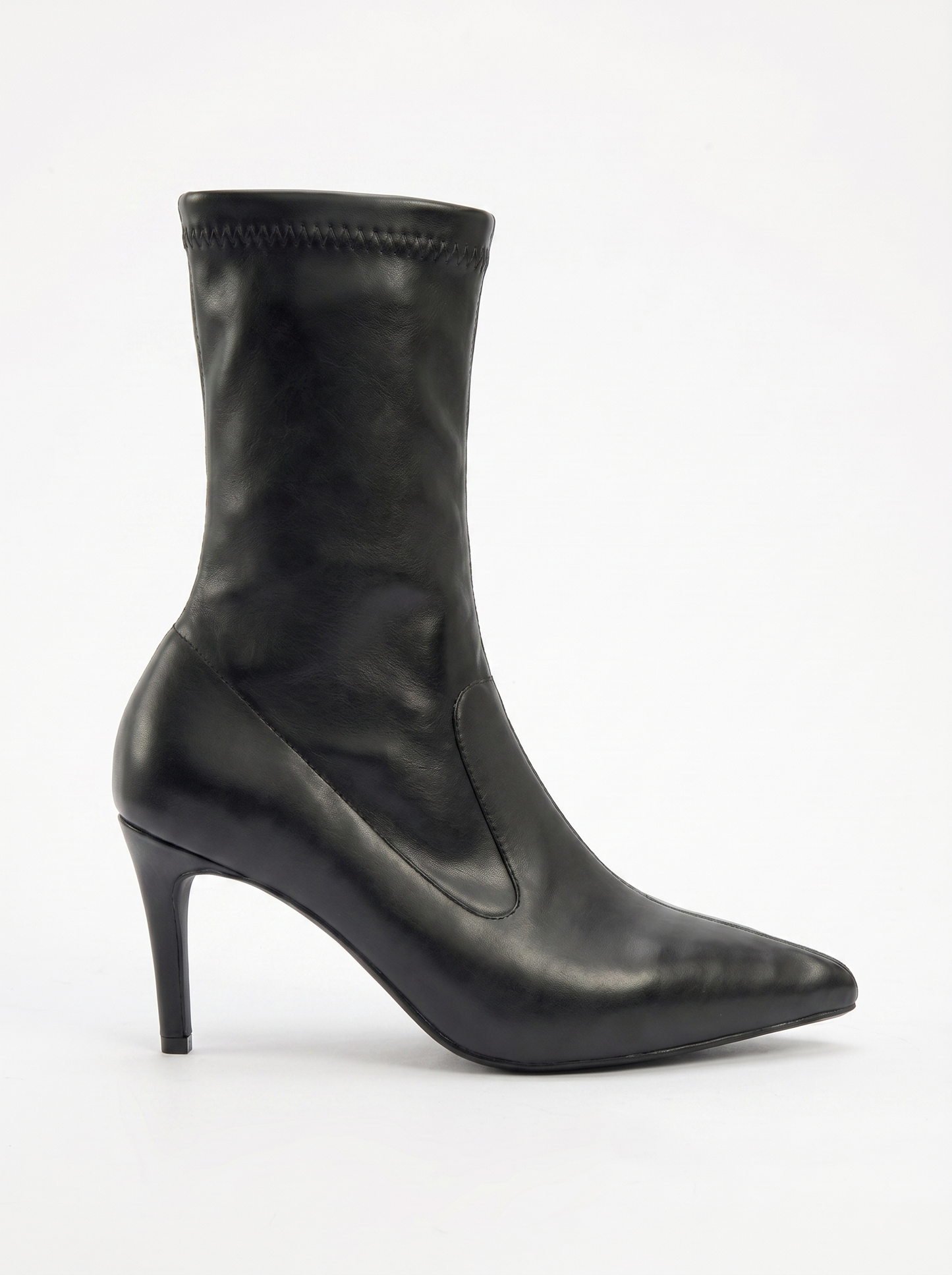 Thalin - Bota de tacón de aguja con cremallera lateral negra (Mujer)