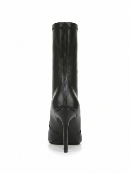 Thalin - Bota de tacón de aguja con cremallera lateral negra (Mujer)