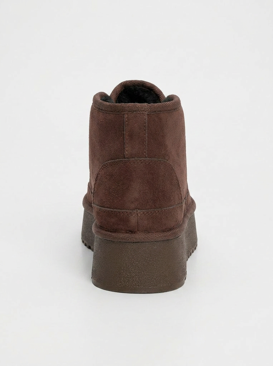 Ovela - Brown Suede Thick Sole Lace-Up Sport Boot (Women)