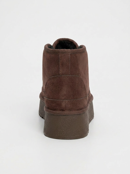 Ovela - Brown Suede Thick Sole Lace-Up Sport Boot (Women)