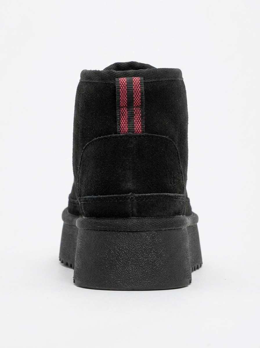 Ovela - Bota deportiva con cordones de suela gruesa negra (mujer)