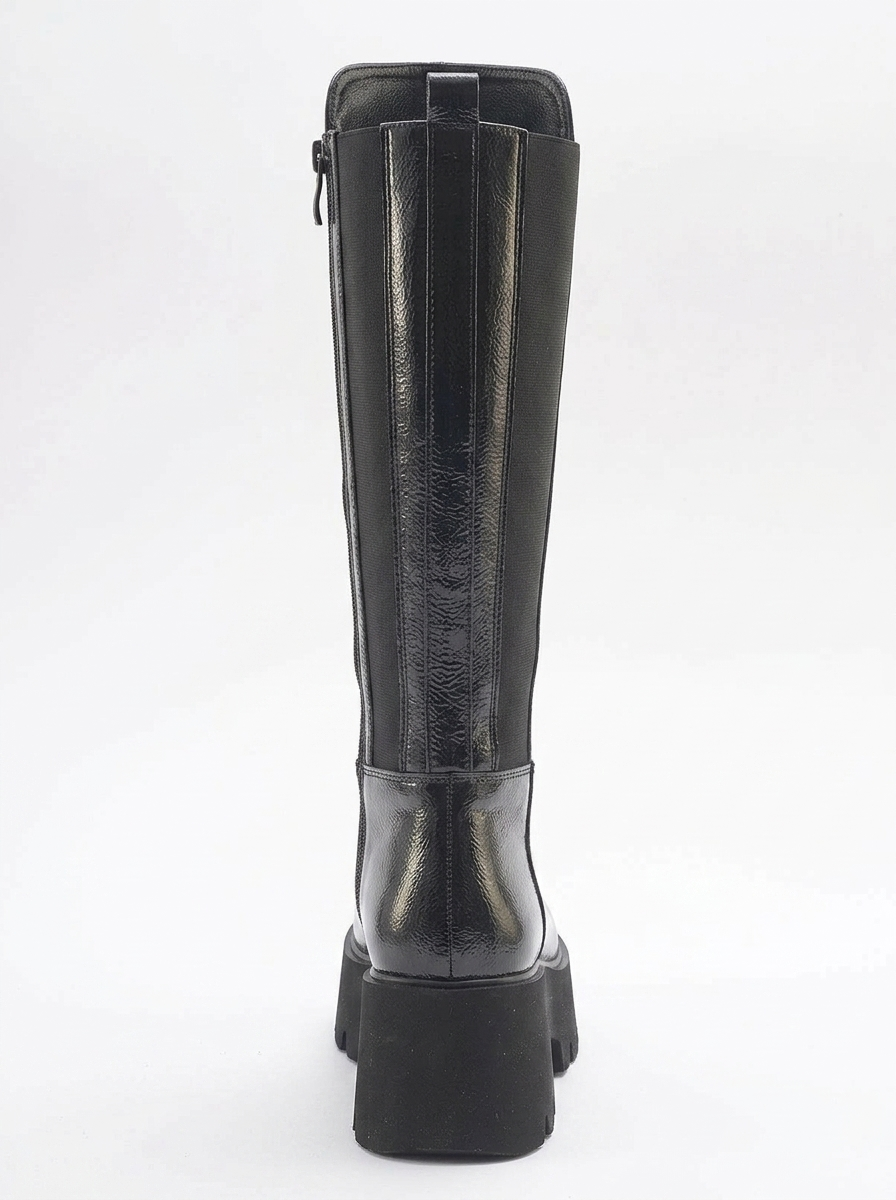Bota de plataforma de charol negra Solo (Mujer)