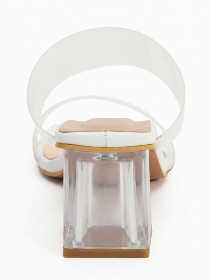 Elara White Transparent Strap Sandal (Women)