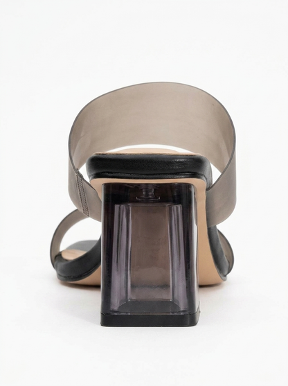 Elara Black Transparent Strap Sandal (Women)
