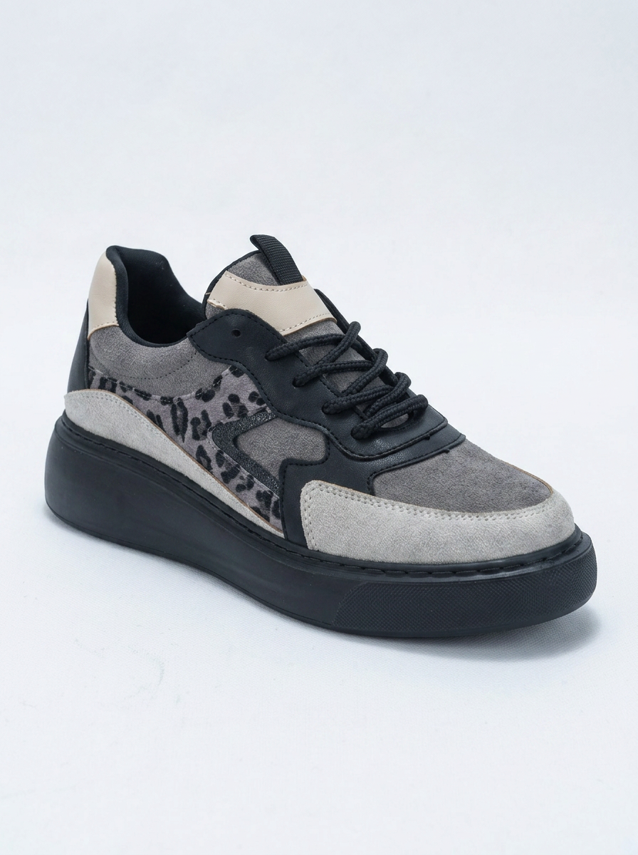 Ida - Dark Grey Platform Sneakers