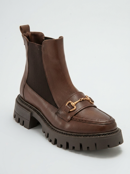 Bota Chelsea con Hebilla Vesper color Marrón Cognac (Mujer)