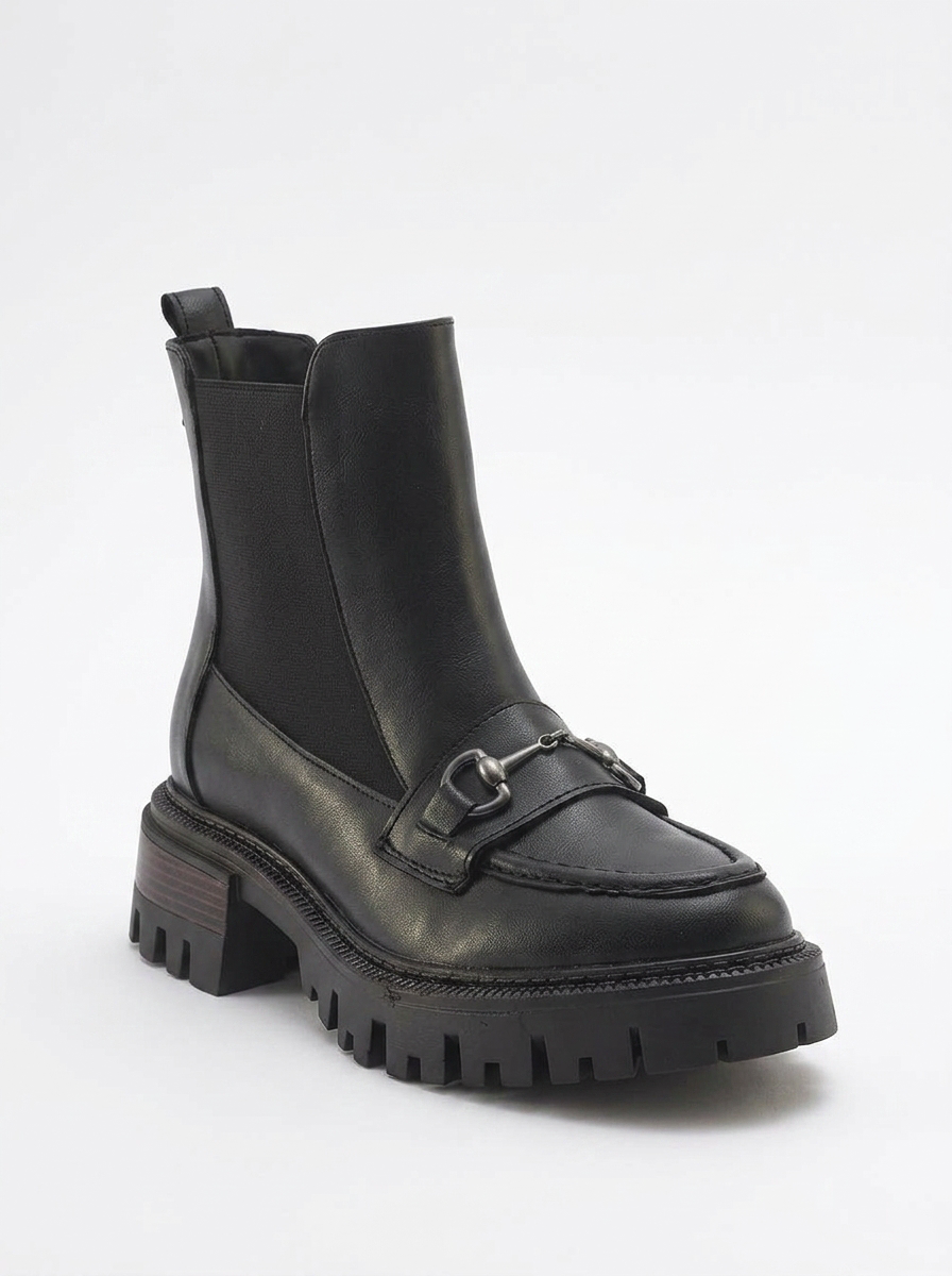 Bota Chelsea Vesper negra con hebilla (Mujer)