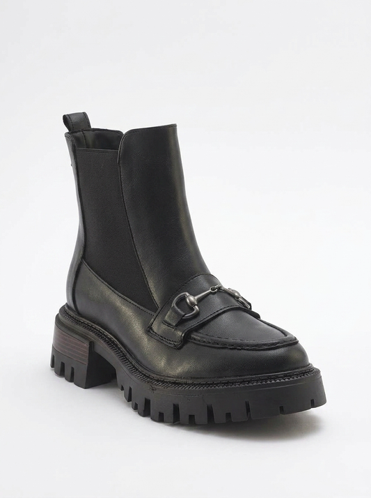 Vesper Black Buckled Chelsea Boot (Women)