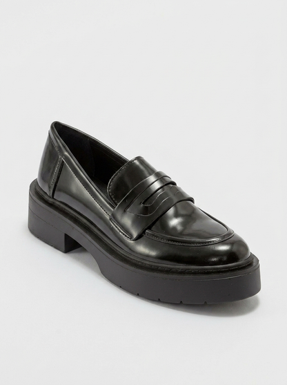 Josie - Black Patent Platform Loafers