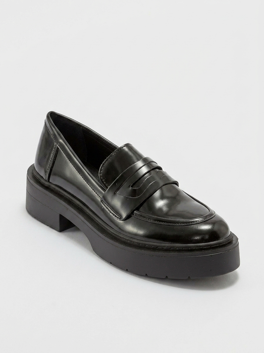 Josie - Black Patent Platform Loafers