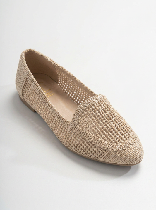 Mira Cream Beige Knit Ballet Flat (Women)