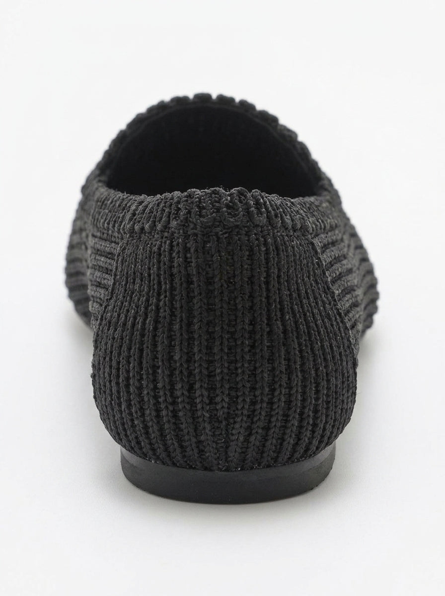 Mira Black Knit Ballet Flat (Women)