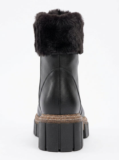 Faith - Bota Chunky de Pelo Sintético Negra (Mujer)
