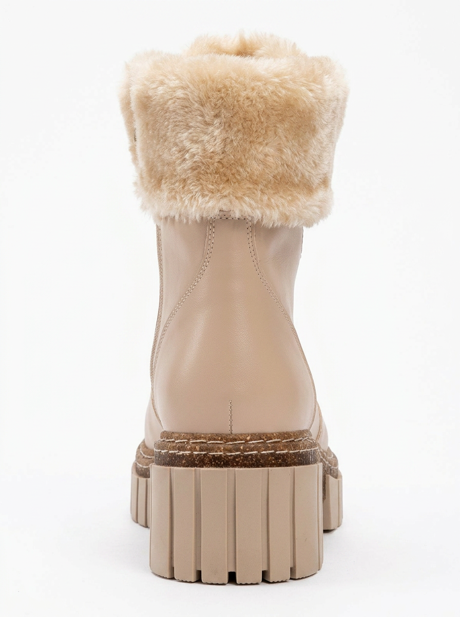 Faith - Botín Grueso de Pelo Beige (Mujer)