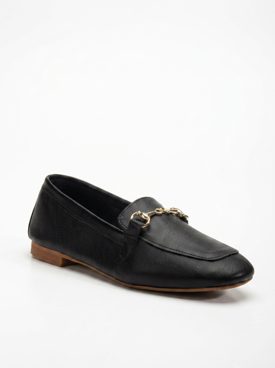 Olly - Black Horsebit Loafers
