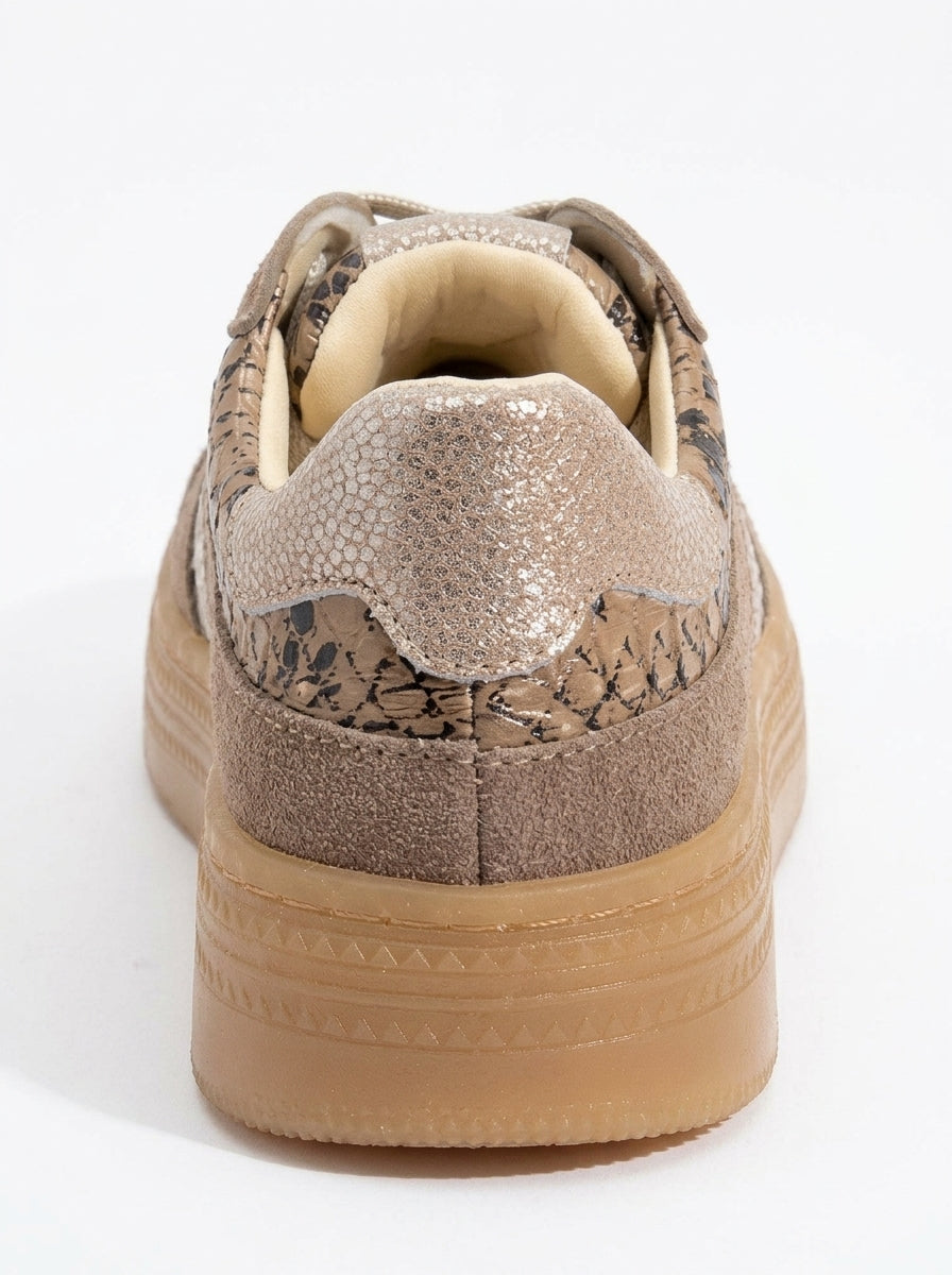 Rexie - Zapatillas con purpurina dorada (Mujer)