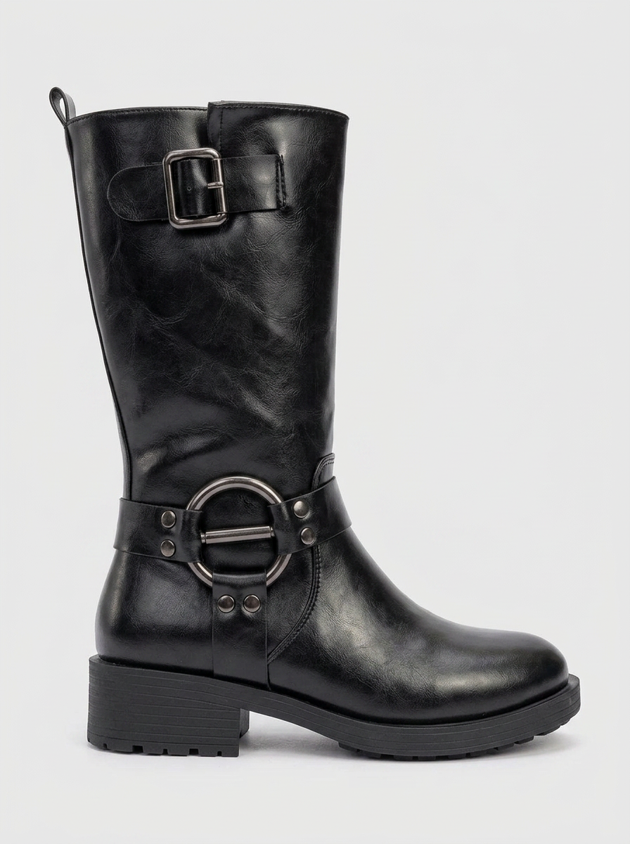 Bota negra con hebilla Fies (mujer)