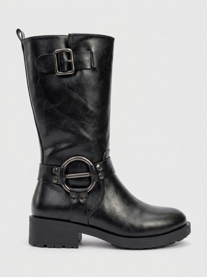 Bota negra con hebilla Fies (mujer)