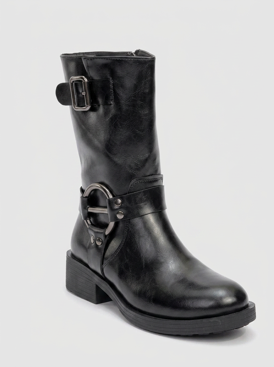 Bota negra con hebilla Fies (mujer)