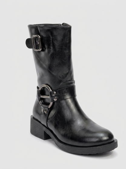 Bota negra con hebilla Fies (mujer)