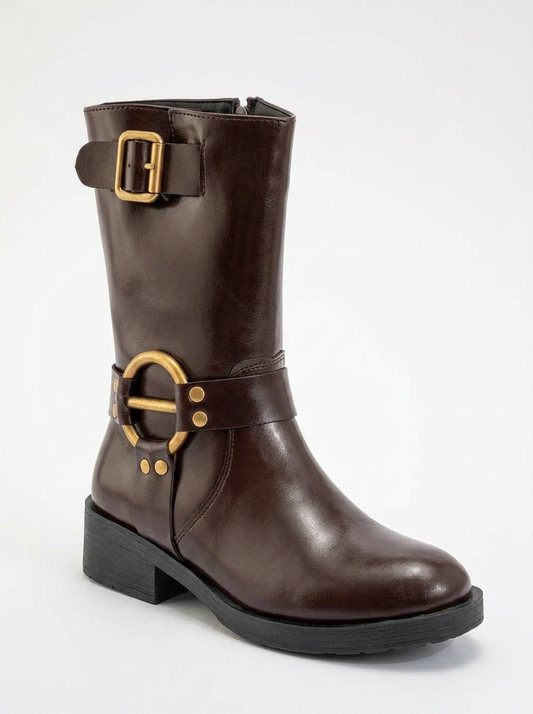 Fies Burgundy Buckled Boot (Women)