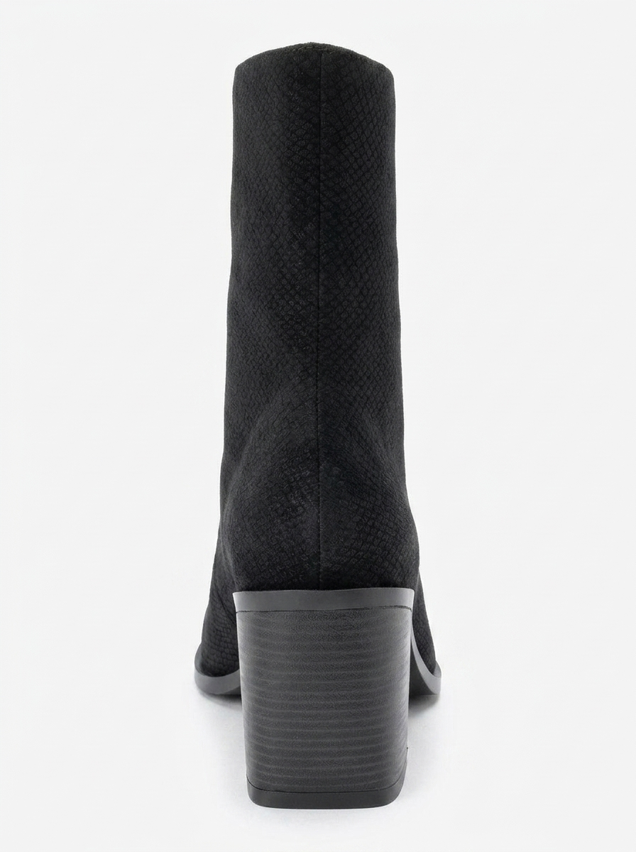 Chara - Bota con tacón de bloque y patrón negro (Mujer)