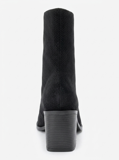 Chara - Bota con tacón de bloque y patrón negro (Mujer)