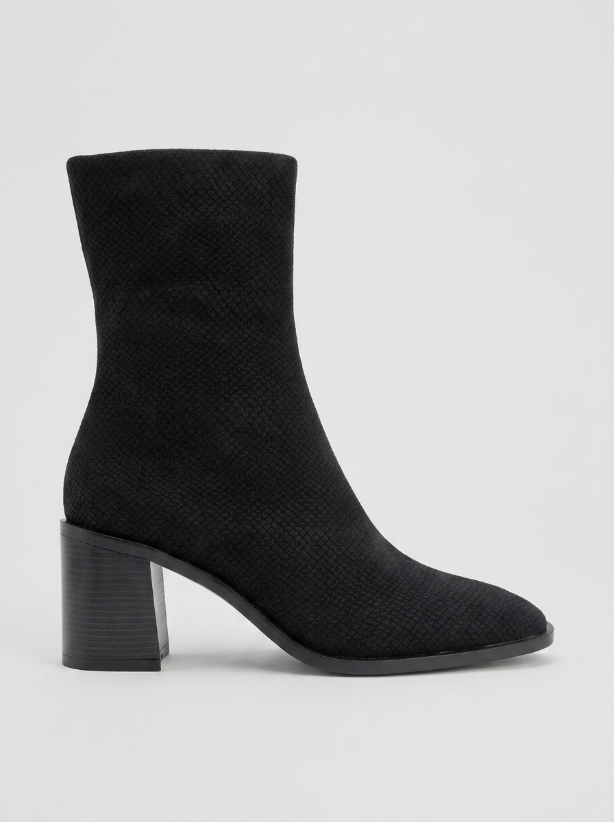Chara - Bota con tacón de bloque y patrón negro (Mujer)