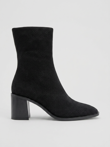 Chara - Bota con tacón de bloque y patrón negro (Mujer)