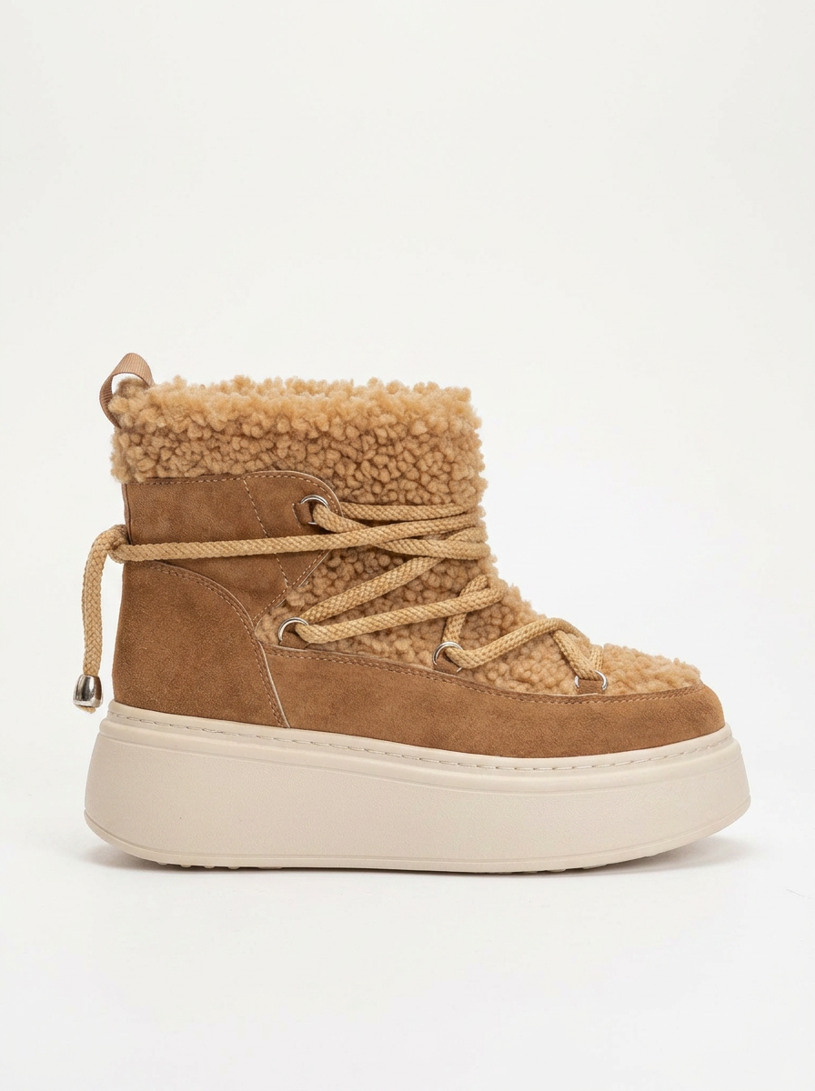 Bota de invierno Dila Cognac Brown con forro de piel (Mujer)