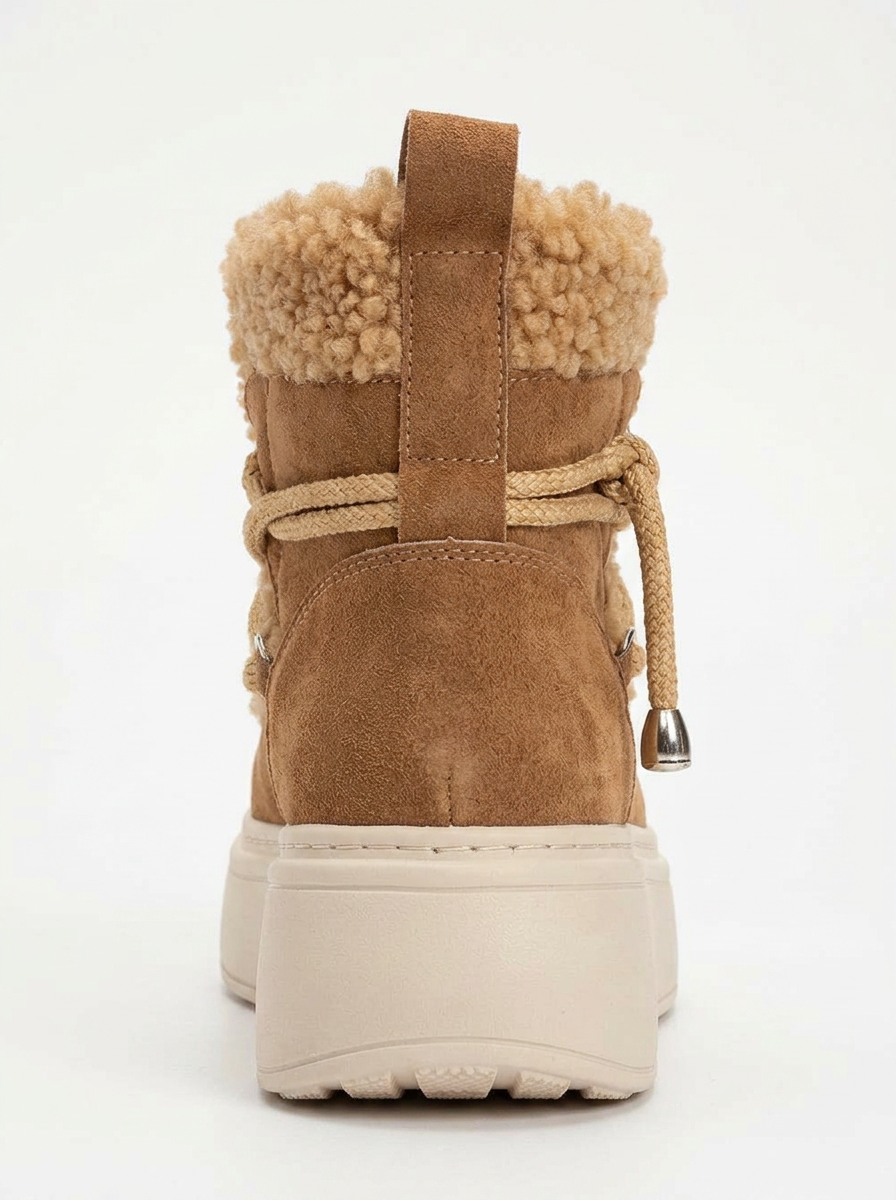 Bota de invierno Dila Cognac Brown con forro de piel (Mujer)