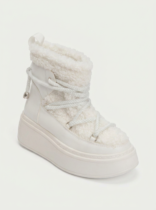 Dila White Fur-Lined Winter Boot (Women)