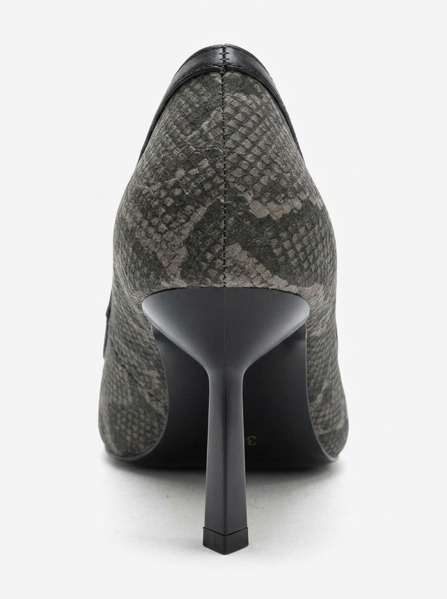 RONA - Zapatos de tacón de aguja con punta y estampado gris (Mujer)