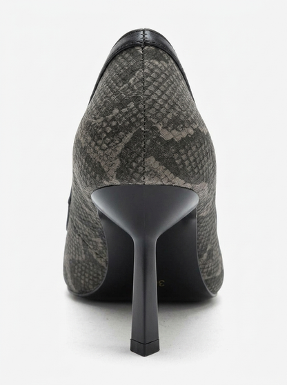 RONA - Zapatos de tacón de aguja con punta y estampado gris (Mujer)