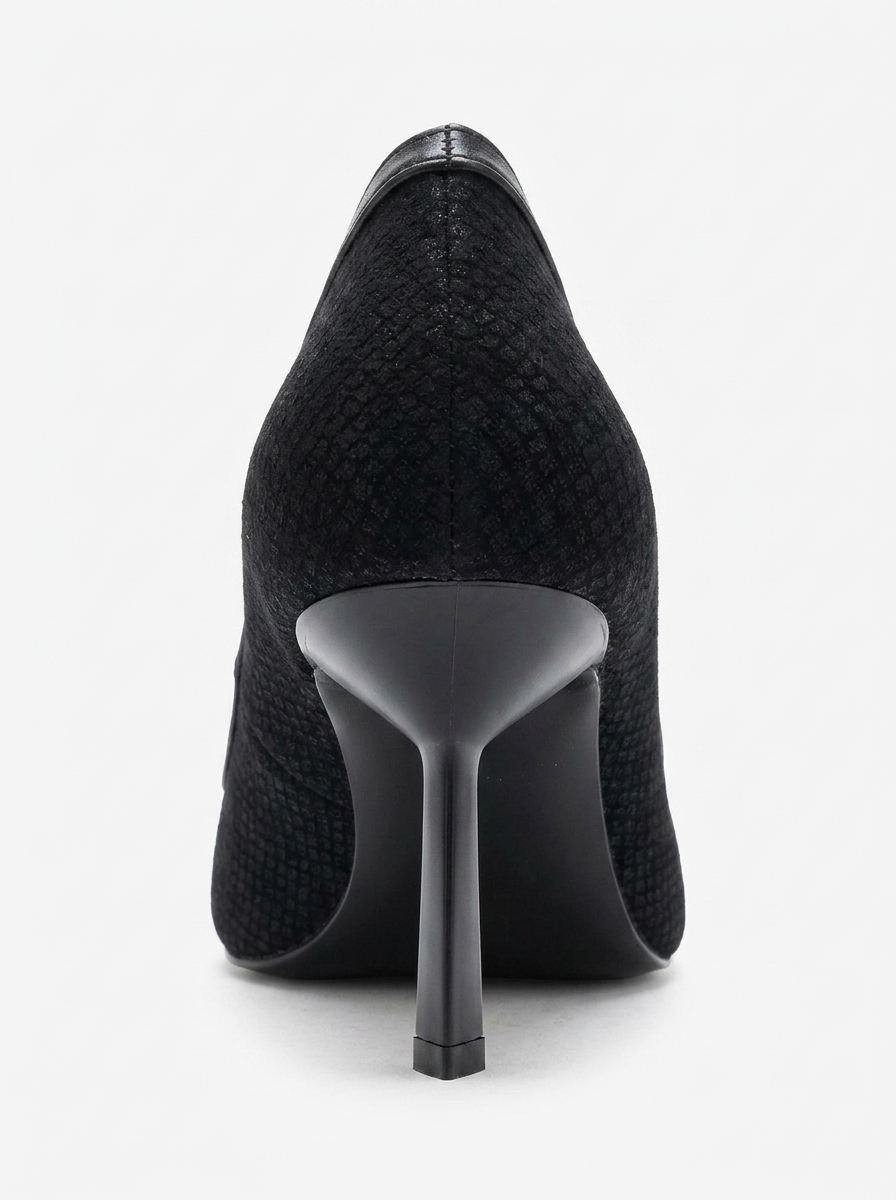 RONA - Zapatos de tacón de aguja puntiagudos con estampado negro (Mujer)