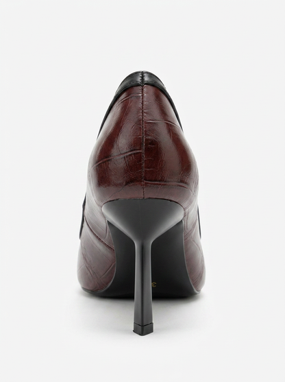 Rona - Burgundy Printed Pointed Toe Pump (Women)