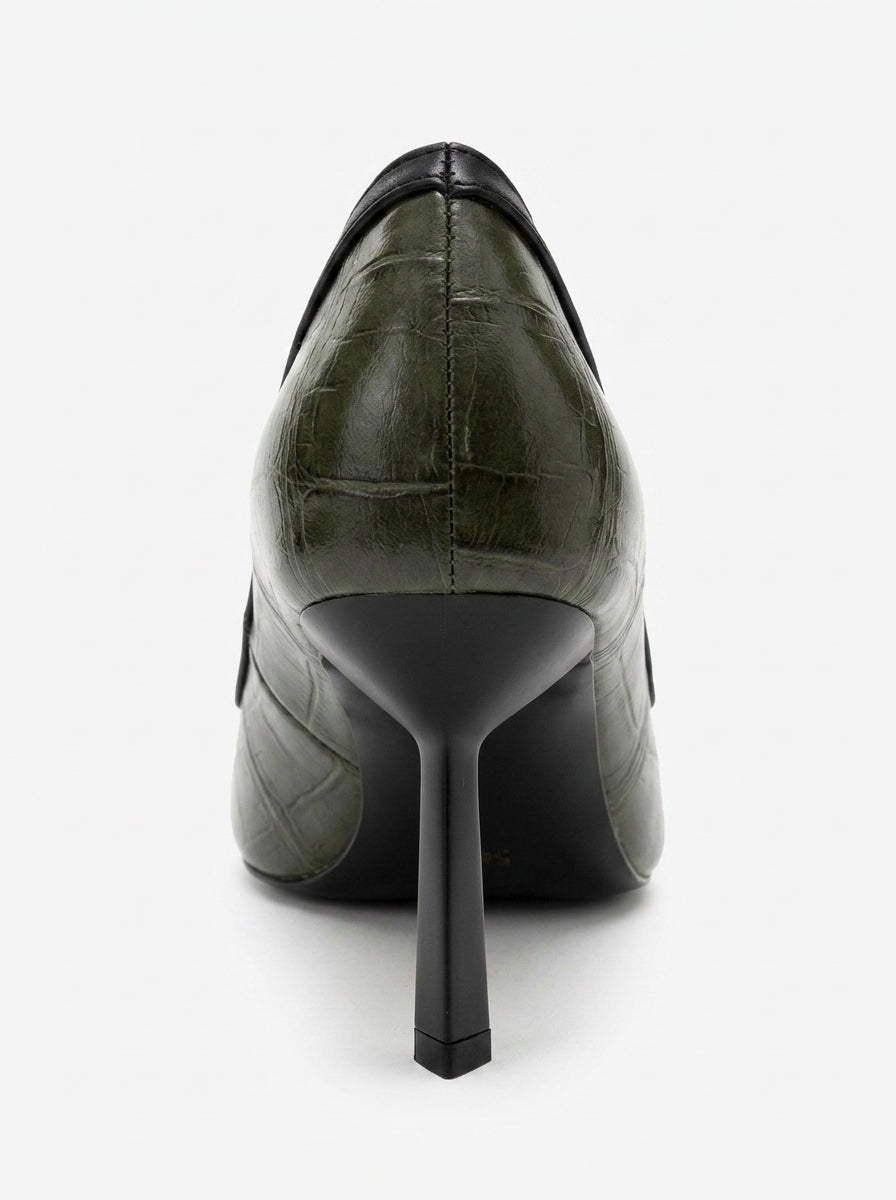 Rona - Green Printed Pointed Toe Pump (Women)