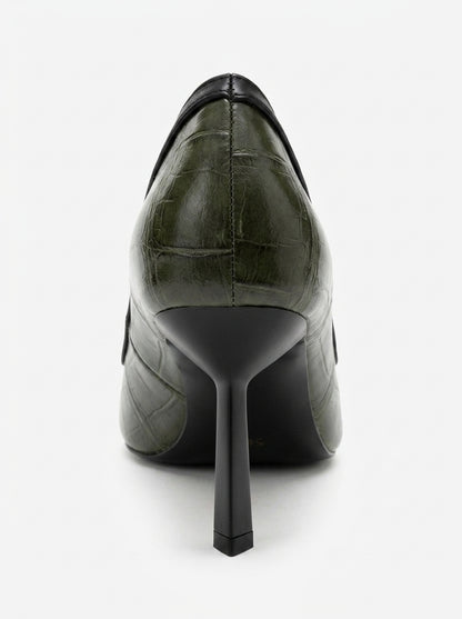 Rona - Green Printed Pointed Toe Pump (Women)