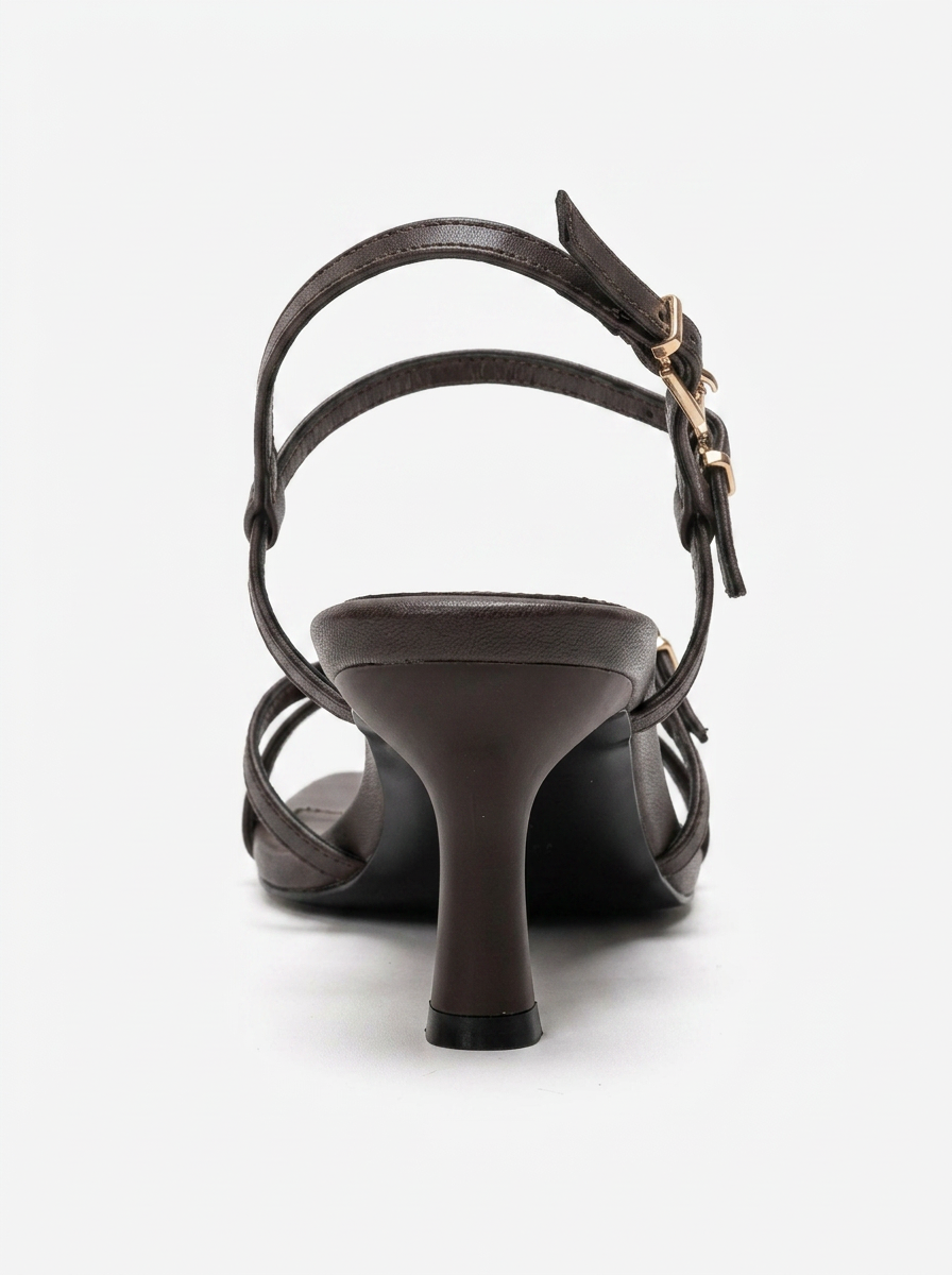 NEBEL - Brown Ankle Strap Heeled Sandal (Women)
