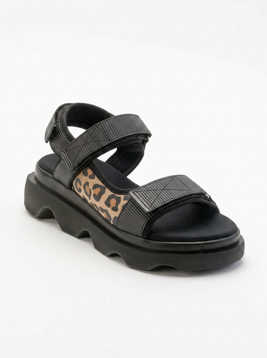 Tedy - Black Velcro Strap Sandal (Women)