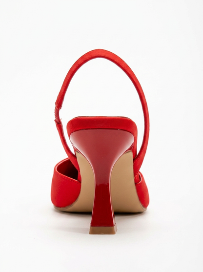 Rae - Red Slingback Kitten Heels