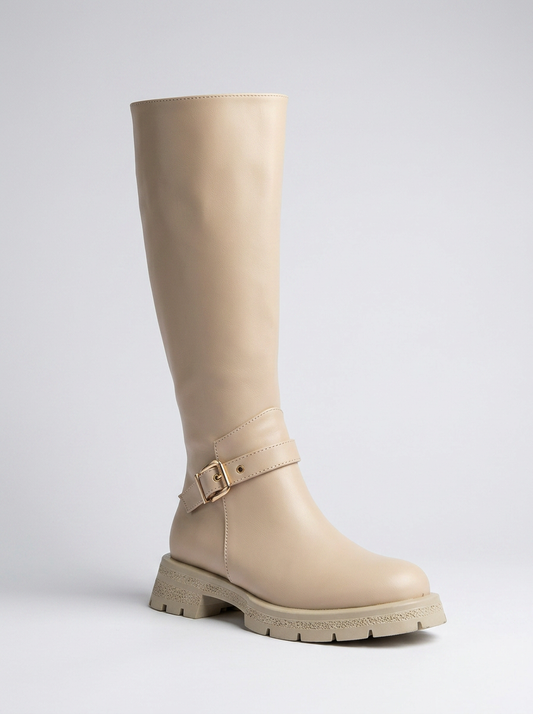 Covela - Beige Knee-High Boot (Women)