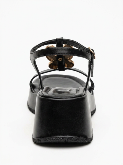 Kerry Black Buckle Plataforma Destalonado (Mujer)