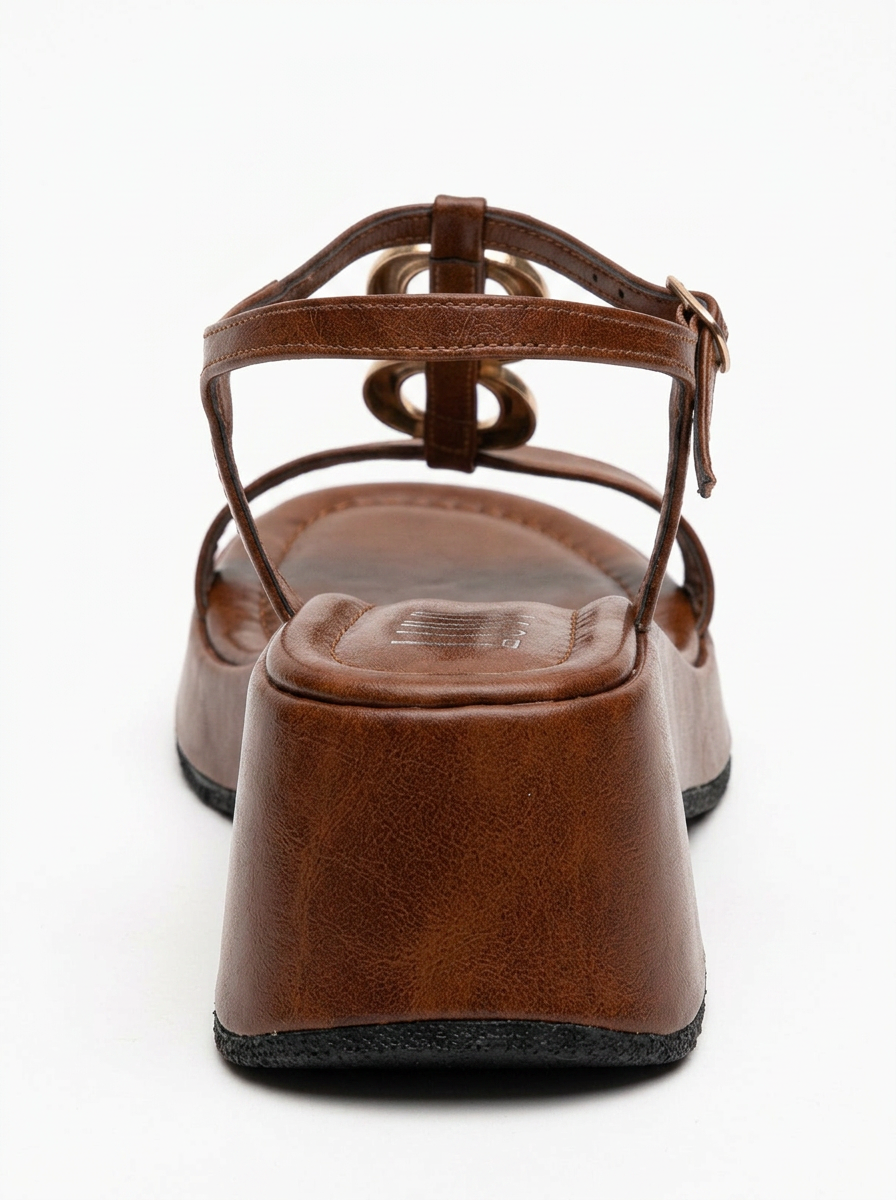 Slingback de plataforma con hebilla Kerry Cognac Brown (Mujer)