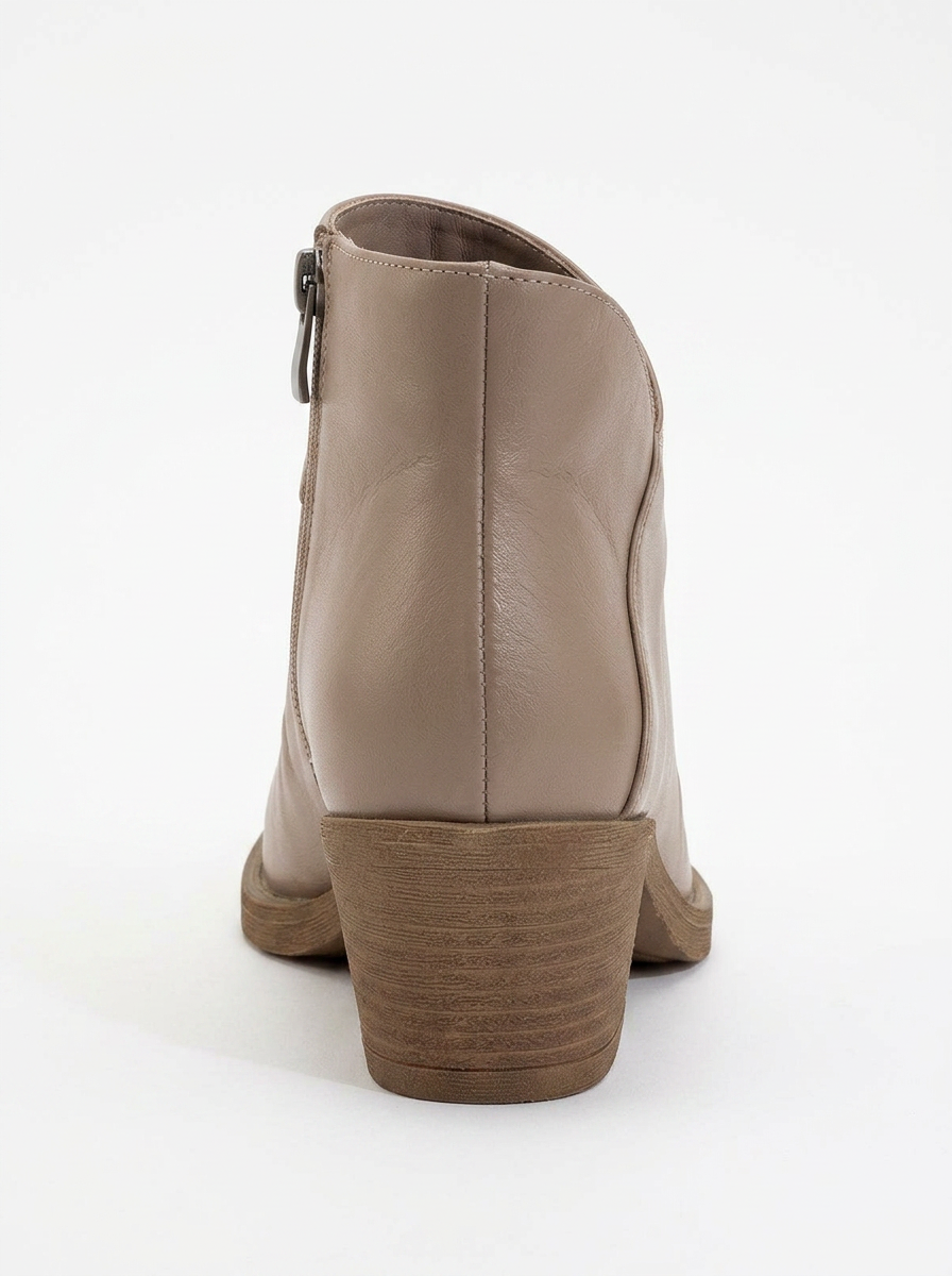 Rule - Bota gruesa de cuero color topo (mujer)