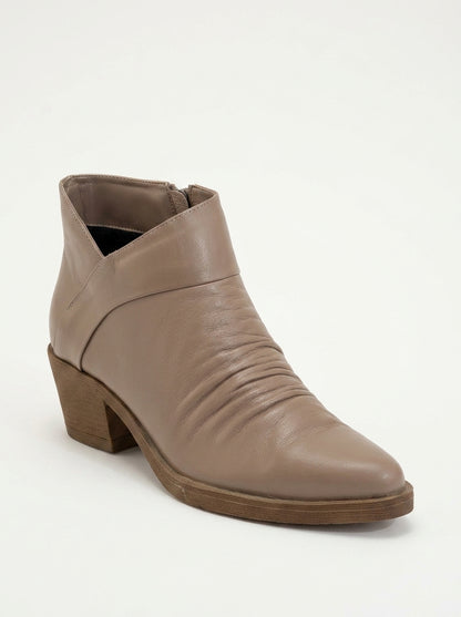 Rule - Bota gruesa de cuero color topo (mujer)